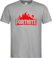 Grijs T shirt met Rood "Fortnite Battle Royal"  print size XL