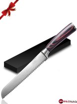 Rednas Broodmes - 32CM - inclusief geschenkdoos - RVS/Pakkahout
