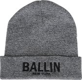 Ballin - Unisex Muts - Grijs - Zwart Geborduurd