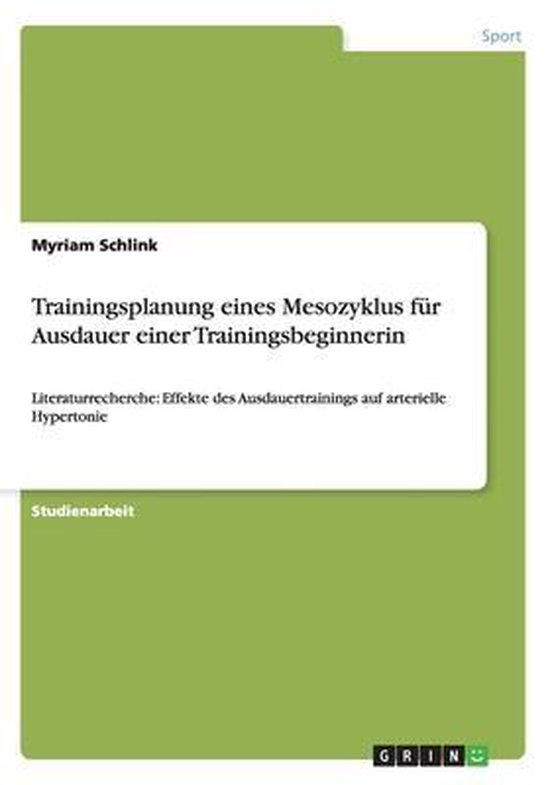 Trainingsplanung eines Mesozyklus für Ausdauer einer Traini ... - cover