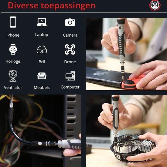 Brute Strength - Precisie schroevendraaier set - 130-delig - Universeel - Magnetisch - Gereedschapset- Schroevendraaiers - Bitset met Torx