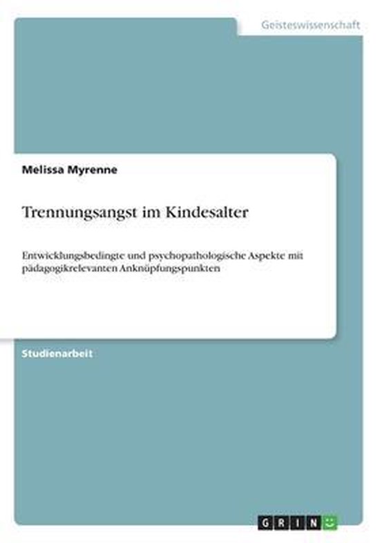 Trennungsangst im Kindesalter - cover
