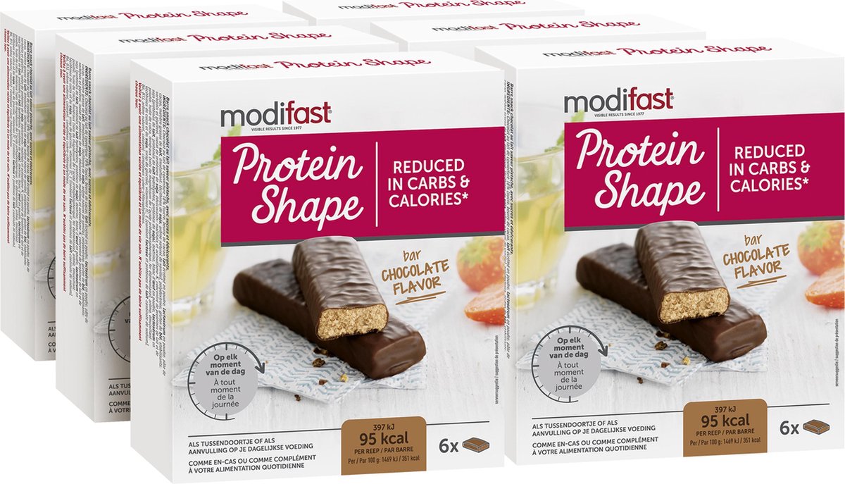 Modifast Protein Shape  Reep Chocolade - 6 stuks
