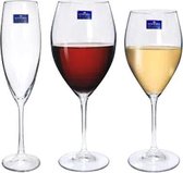 6x elegante kristallen wijnglazen NOZA - glazen voor de rode wijn - Bohemia kristal