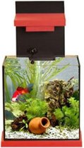 ADM Aquarium aquacubic+filt - 15l - Zwart/Rood