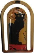 Luxe leeswijzer messing en echt verguld. Zwarte kat steinlen paris