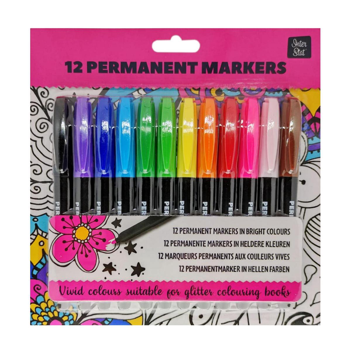 Stiften Permanent markers Heldere kleuren 12st.
