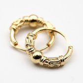 OZZ Silver & Gold - Ornamental Snake 10mm Bali Hoop Earrings - Sierlijke slang 10 mm Bali hoepel oorbellen