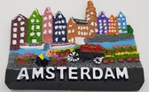 Holland Souvenir - Magneet Huizen Amsterdam 8 cm