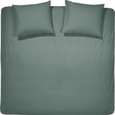 Hoogwaardige Percale Katoen Extra Breed Dekbedovertrek Uni Groen | 260x200/220 | Zacht En Soepel | Topkwaliteit