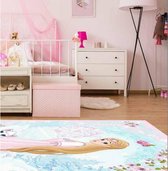 Prinses Vloerkleed Speelkleed Kinderkamer Roze Laagpolig - 130x190 CM
