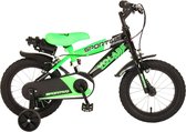 Vélo enfant Volare Sportivo - Garçons - 14 pouces - Vert fluo Zwart - Deux freins à main - 95% assemblé