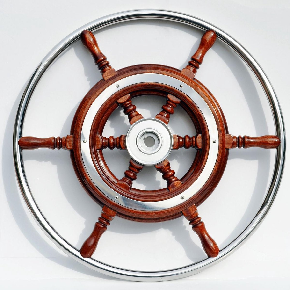 Savoretti Mallorca mahoniehouten Stuurwiel met RVS Hoepel Ø 490 mm
