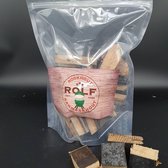 Rookhout assortiment pakket 12 / appel / kers / pruim/ olijf / hickory/ whisky  enz