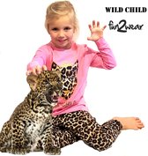 Fun2wear - kinder/tiener- pyjama - Wild Child - Roze - maat 158/164