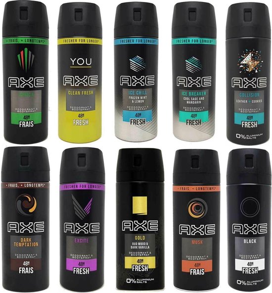 AXE Deodorant Spray MIX - Voordeelverpakking - Excite/ Black / Africa /  Dark... | bol