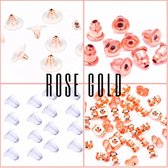 80 Delig- Rose gold-ear backs- Oorbel stoppers- Oorbel vlinders- Metaal- Charme Bijoux