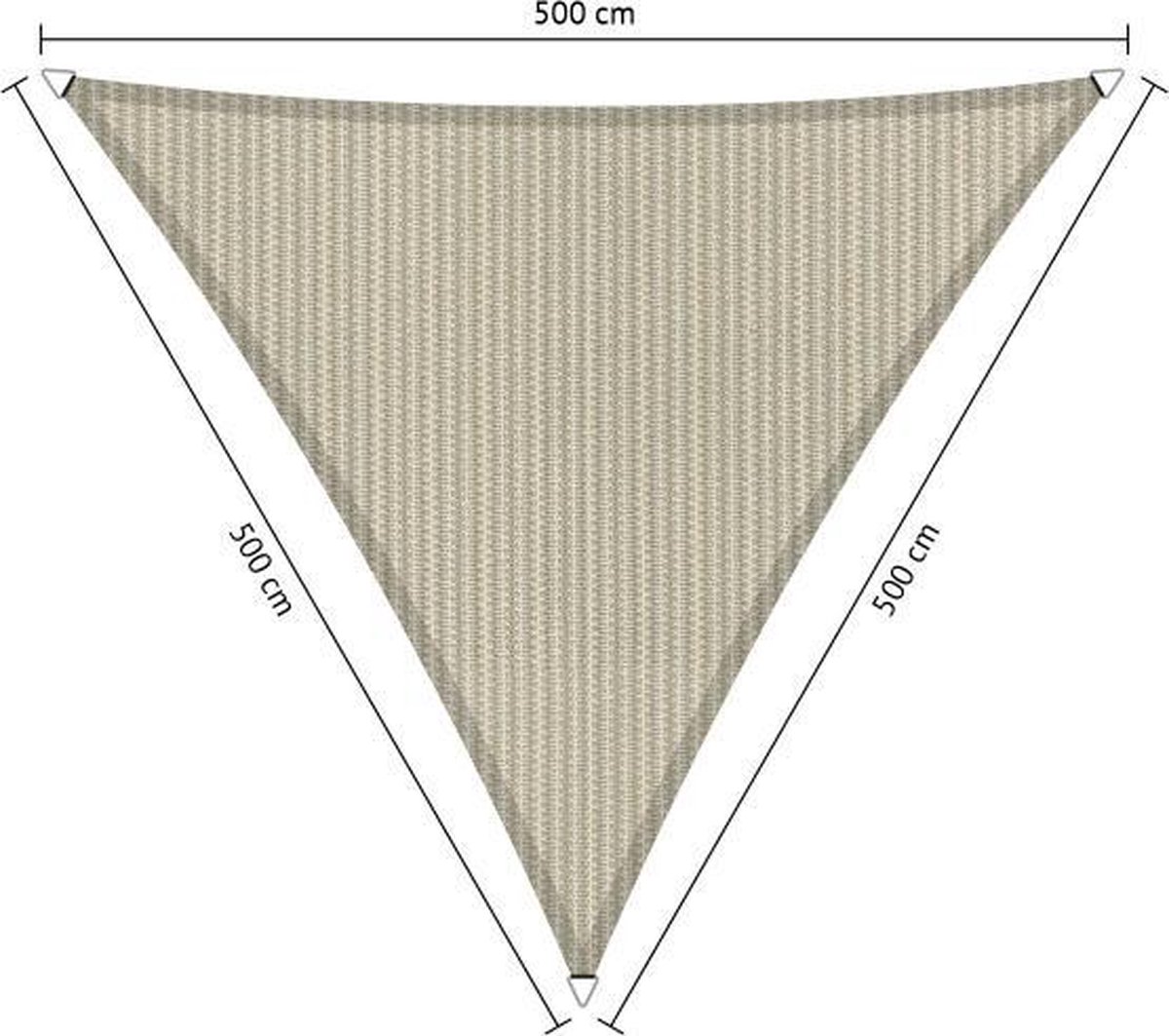Shadow Comfort® Gelijkzijdige driehoek schaduwdoek - UV Bestendig - Zonnedoek - 500 x 500 x 500 CM - Sahara Sand