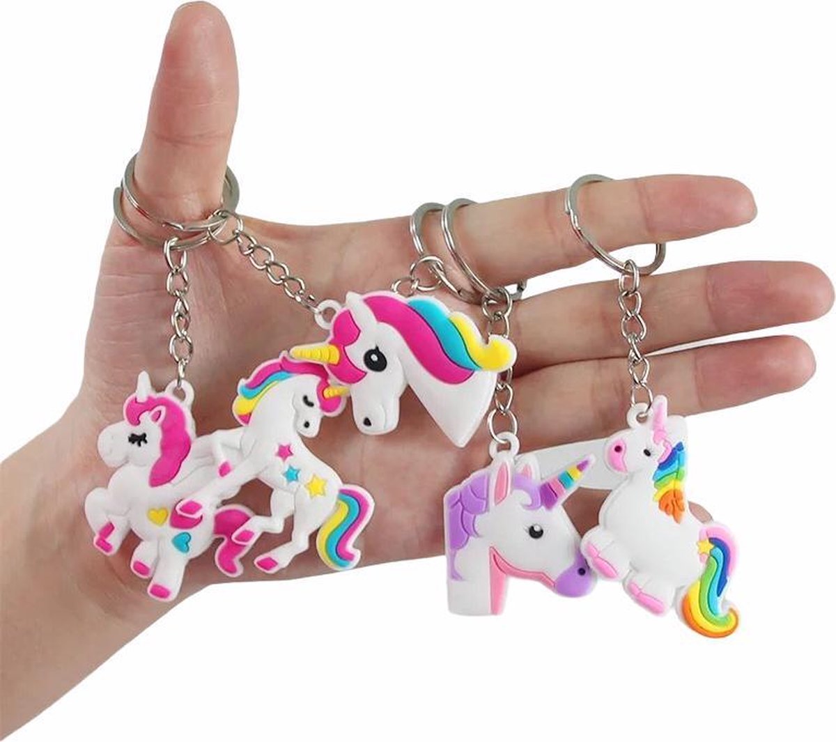 Uitdeelcadeaus Unicorn sleutelhangers (6pcs) - Traktatie - Klein speelgoed - Grabbelton - GRATIS Verzending