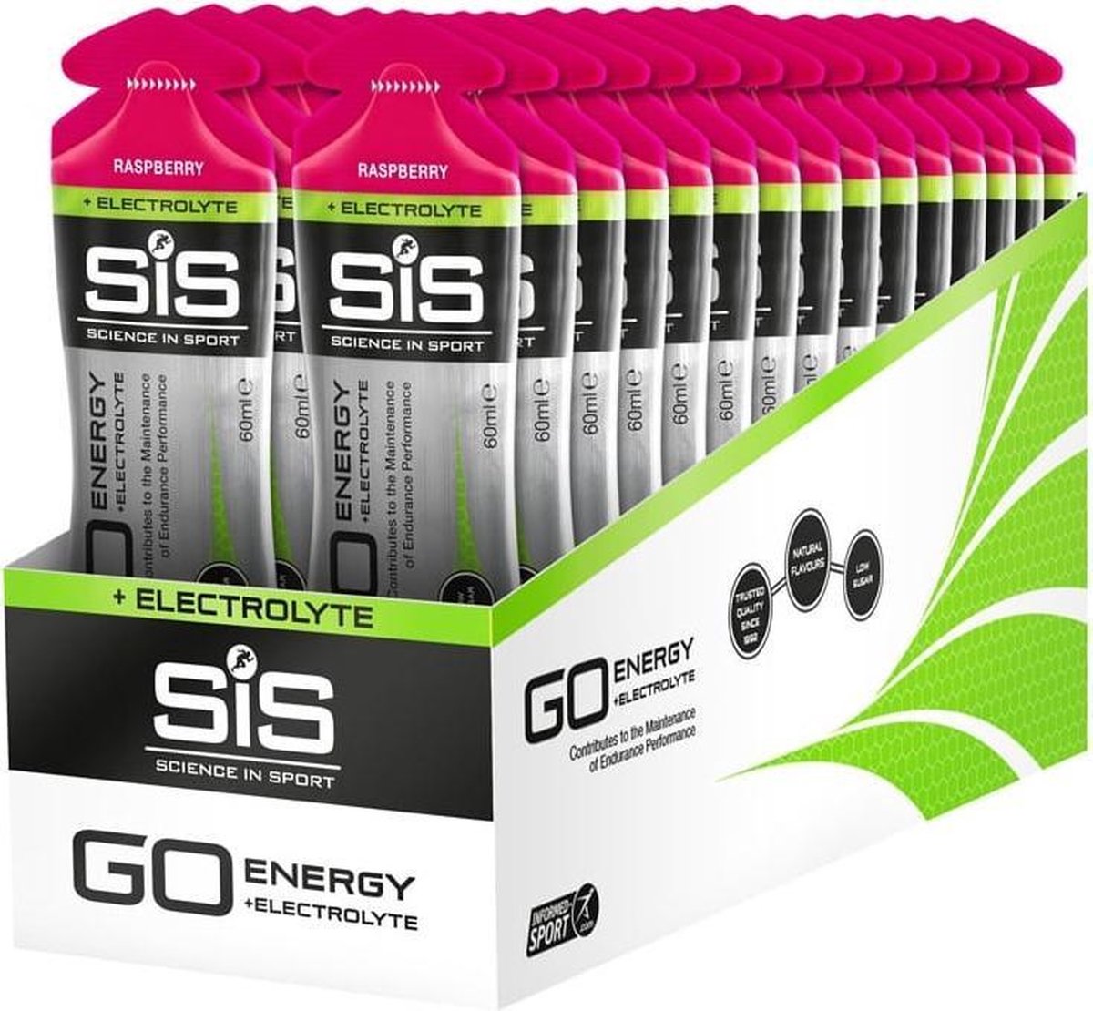 Goedkoopste Science in Sport - SIS Go Energy Electrolyte - Sportgel - Energie gel - Isotone Sportgel - Framboos Smaak - 30 x 60ml