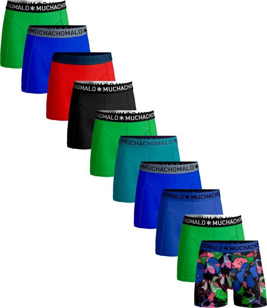 Muchachomalo - Boys 10-pack - Boxershorts - Solid + Effen | bol.com