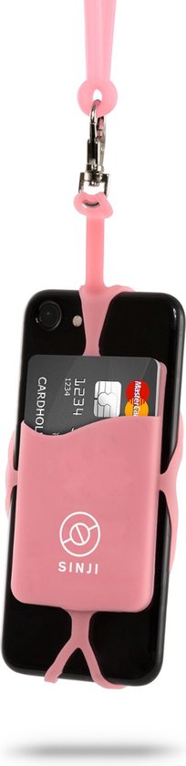 Lang Telefoonkoord | Roze - Grijs