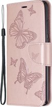 Xiaomi Redmi Note 8 Pro Hoesje - Mobigear - Butterfly Serie - Kunstlederen Bookcase - Roségoud - Hoesje Geschikt Voor Xiaomi Redmi Note 8 Pro