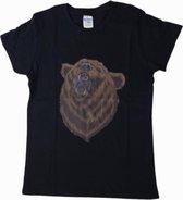 T-shirt beer met fototoestel zwart - dames - vrouw - kleding - mode - shirt - korte mouw - dames T-shirt - safari