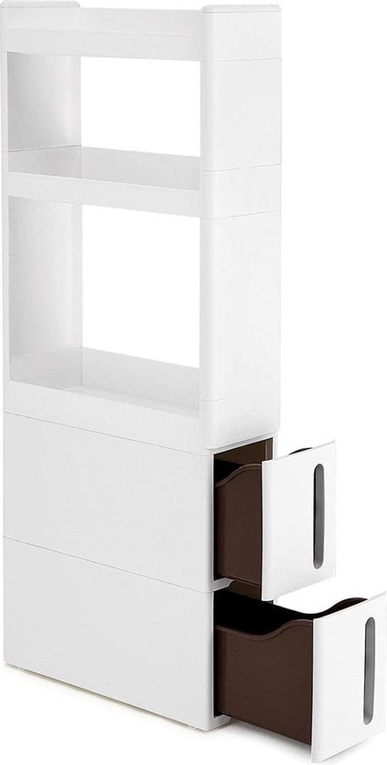 Hoppa! Songmics , armoire de niche avec roulettes, Wit PP, blanc, 45 x 17 x 106,5 cm