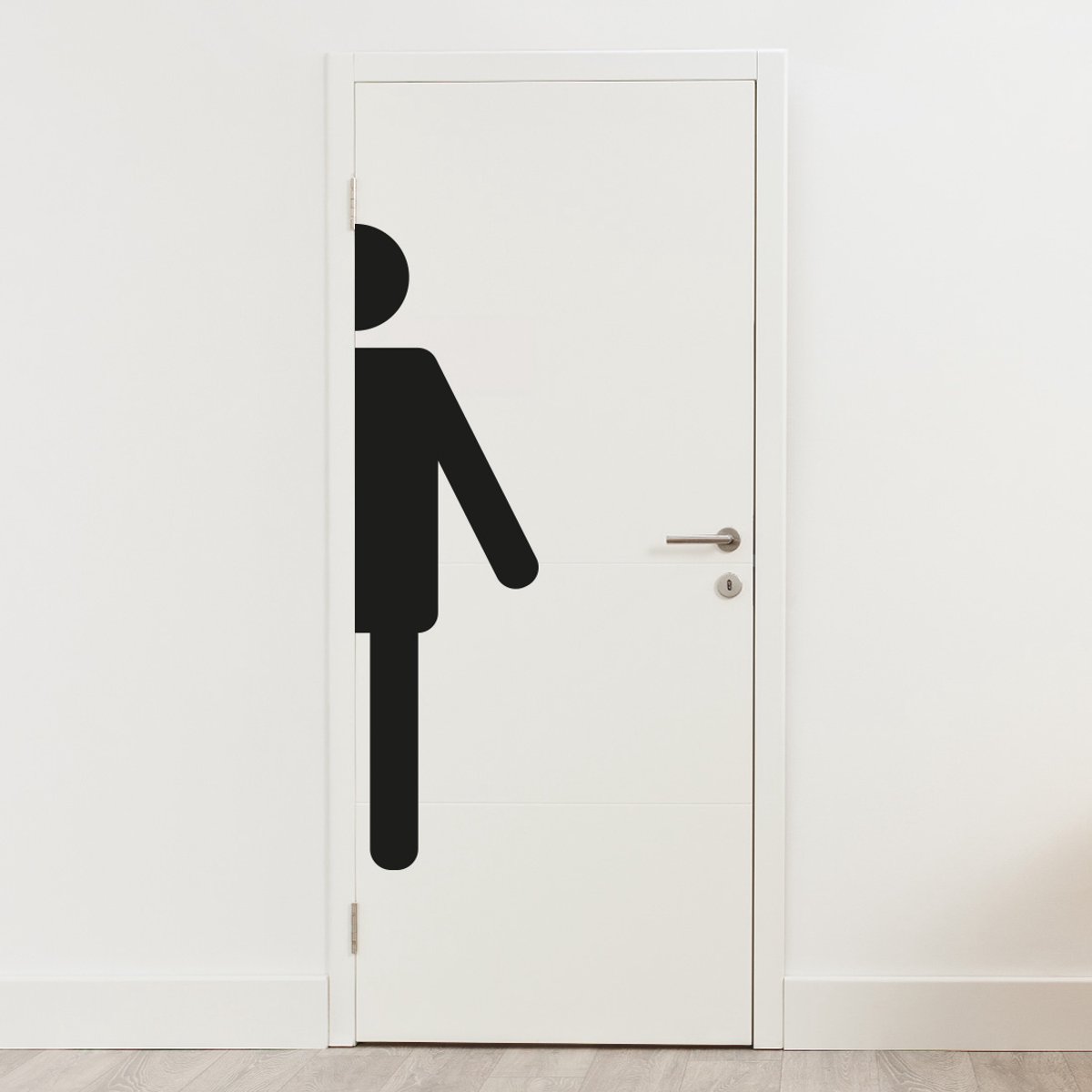 Grote deursticker WC man half