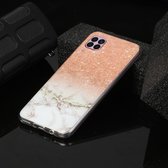 Voor Huawei P40 lite Marble Pattern Soft TPU beschermhoes (Rose Gold White)
