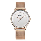 BiDen - Unisex Horloge - Rosé/Wit - Ø 41mm (productvideo)
