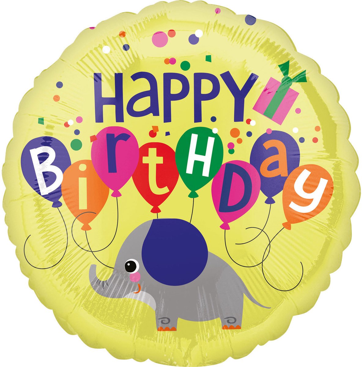 Amscan Folieballon Elephant Birthday 43 Cm Geel