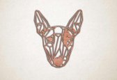 Line Art - Hond - Bull Terrier - XS - 29x25cm - Multiplex - geometrische wanddecoratie