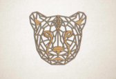 Line Art - Cheetah - S - 45x49cm - Eiken - geometrische wanddecoratie