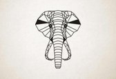 Line Art - Olifant 4 - M - 77x60cm - Zwart - geometrische wanddecoratie