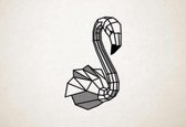 Line Art - Flamingo 3 - S - 60x36cm - Zwart - geometrische wanddecoratie