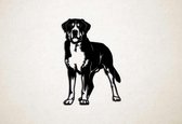 Wanddecoratie - Hond - Zwitserse sennenhond 1 - M - 87x59cm - Zwart - muurdecoratie - Line Art