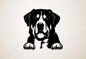 Wanddecoratie - Hond - Zwitserse sennenhond 5 - XS - 26x25cm - Zwart - muurdecoratie - Line Art