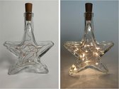 Lamp ster doorzichtig - flessenlamp - kurk met lichtjes - 20 LED lampjes