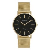 OOZOO Vintage series - Gouden horloge met gouden metalen mesh armband - C9914 - Ø36