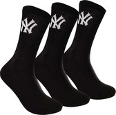 New York Yankees - 3-Pack Crew Socks - Zwarte Crew Sokken - 39 - 42 - Zwart