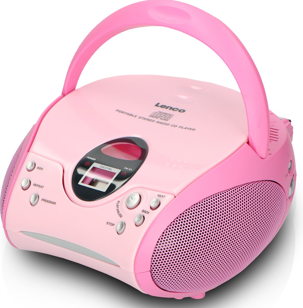 Lenco SCD-24 Radio CD-speler – Roze thumbnail 2