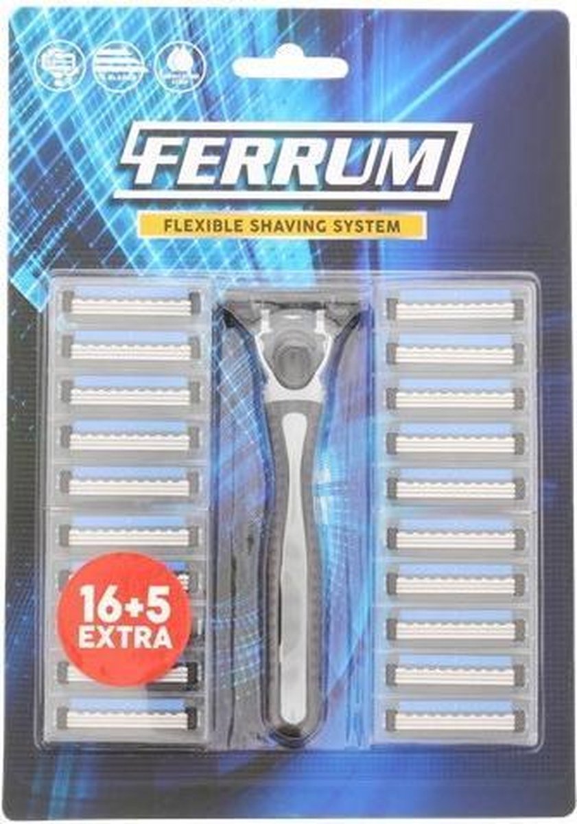 rasoir avec 21 lames supplémentaires Système de rasage flexible Ferrum |  bol.com