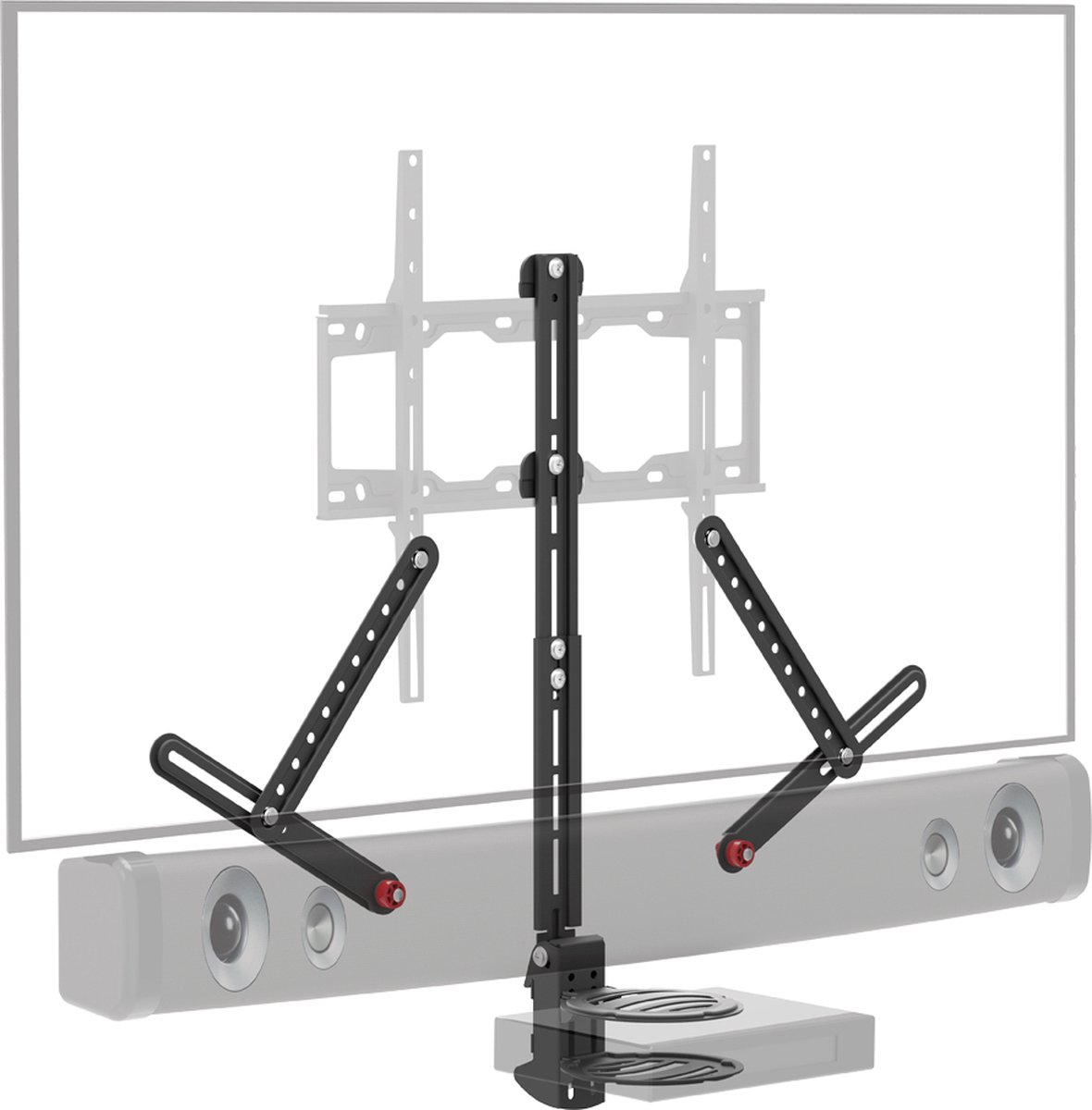 Barkan - TV Beugel met plank - Soundbar Beugel - Antislip - Zwart