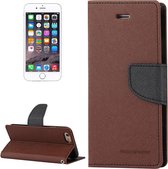 GOOSPERY FANCY DAGBOEK voor iPhone 6 Plus & 6s Plus Cross Texture Horizontale Flip Leren Case met Kaartsleuven & Portemonnee & Houder (Bruin)