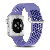 Voor Apple Watch Series 5 & 4 40 mm / 3 & 2 & 1 38 mm Tweekleurige honingraat ademende siliconen sportband (paars)
