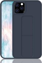 Voor iPhone 11 Pro schokbestendige pc + TPU beschermhoes met polsband en houder (donkerblauw)