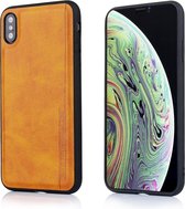 Voor iPhone XS Max Diaobaolee schokbestendig PU + TPU beschermhoes (geel)