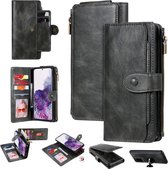 Voor Galaxy S20 Plus Multifunctionele Retro Afneembare Magnetische Horizontale Flip Leren Case met Kaartsleuven & Houder & Portemonnee & Fotolijst (Donkergrijs)